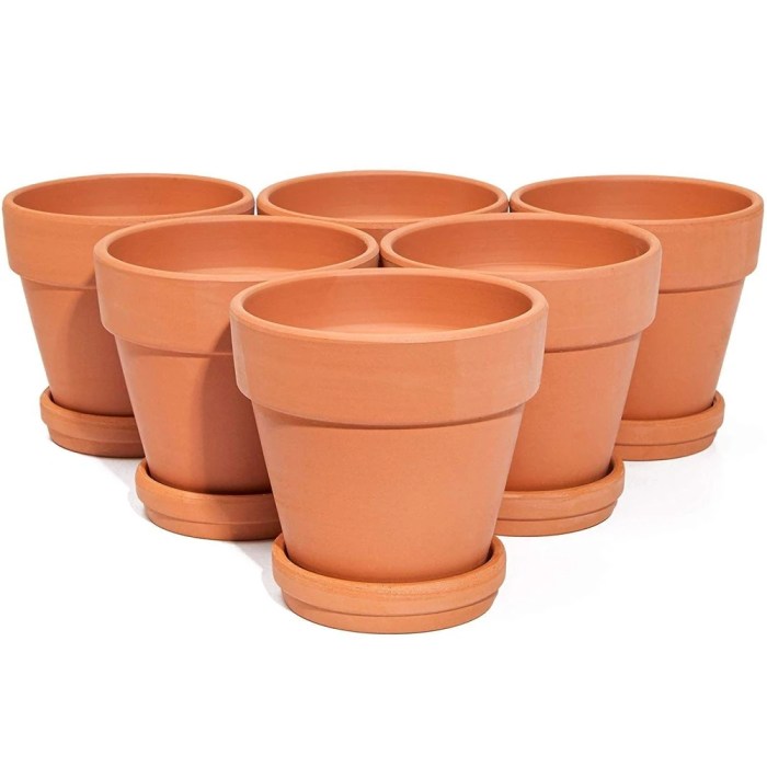 Small clay plant pots